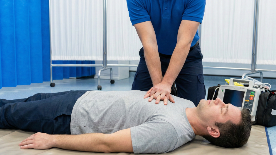 Heimlich manevrası başarısız olduğunda, bilincini kaybeden kişiye yerde kalp masajı (CPR) uygulanması